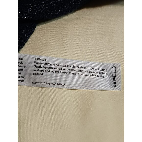 Eileen Fisher Knitted Sweater Women 100% Silk Blue Top Comfy Boho Hippie Peasant - Picture 7 of 7